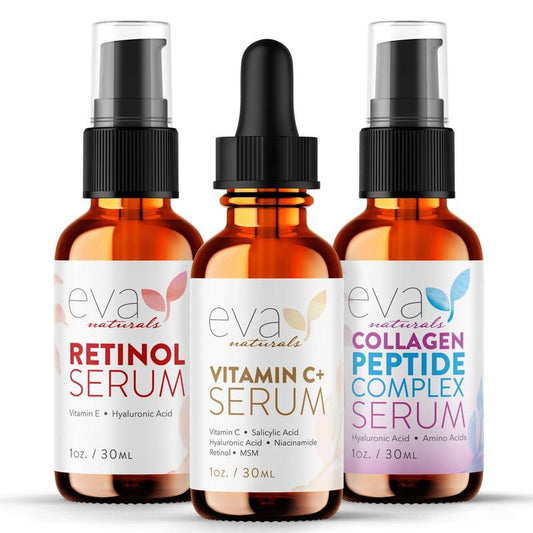 Trifecta Best Seller Bundle - Vitamin C+ Serum, Peptide Serum, and Retinol Serum